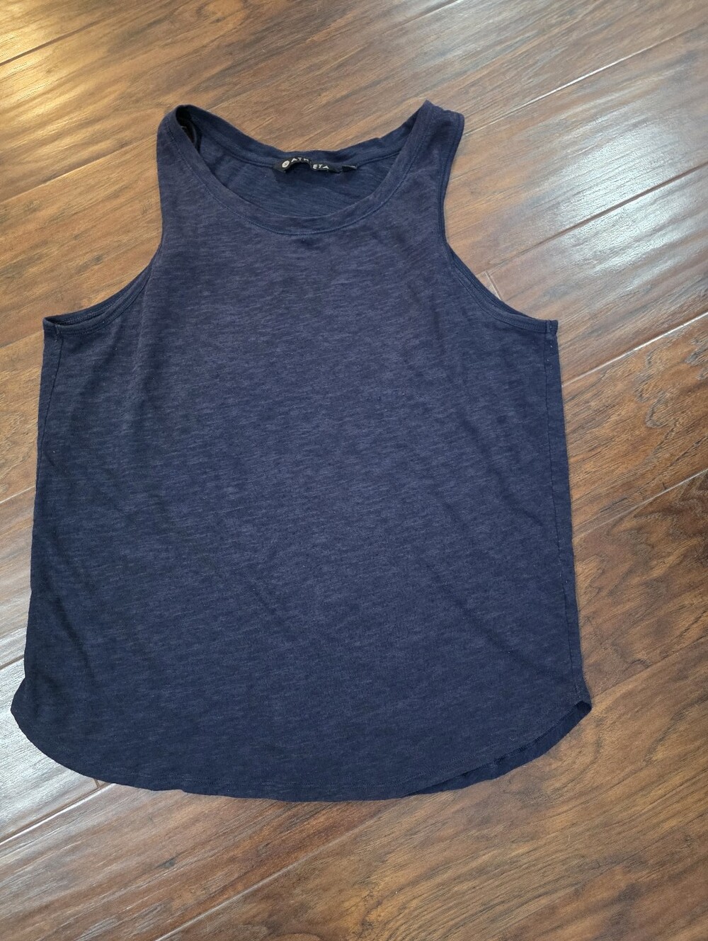Athleta Organic Cotton Daily Cowl Tank Top Navy Blue Medium